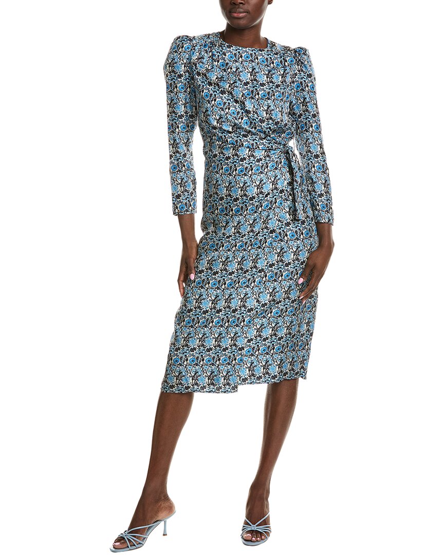 Sandro Long Draped Silk Dress