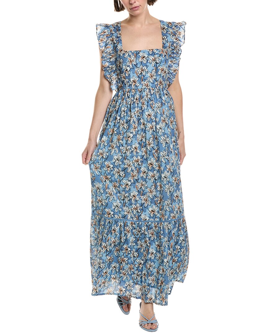 maxi dress length for 5 9 Ro’S Garden Priscila Maxi Dress, Blue / Regular 0 (XS)