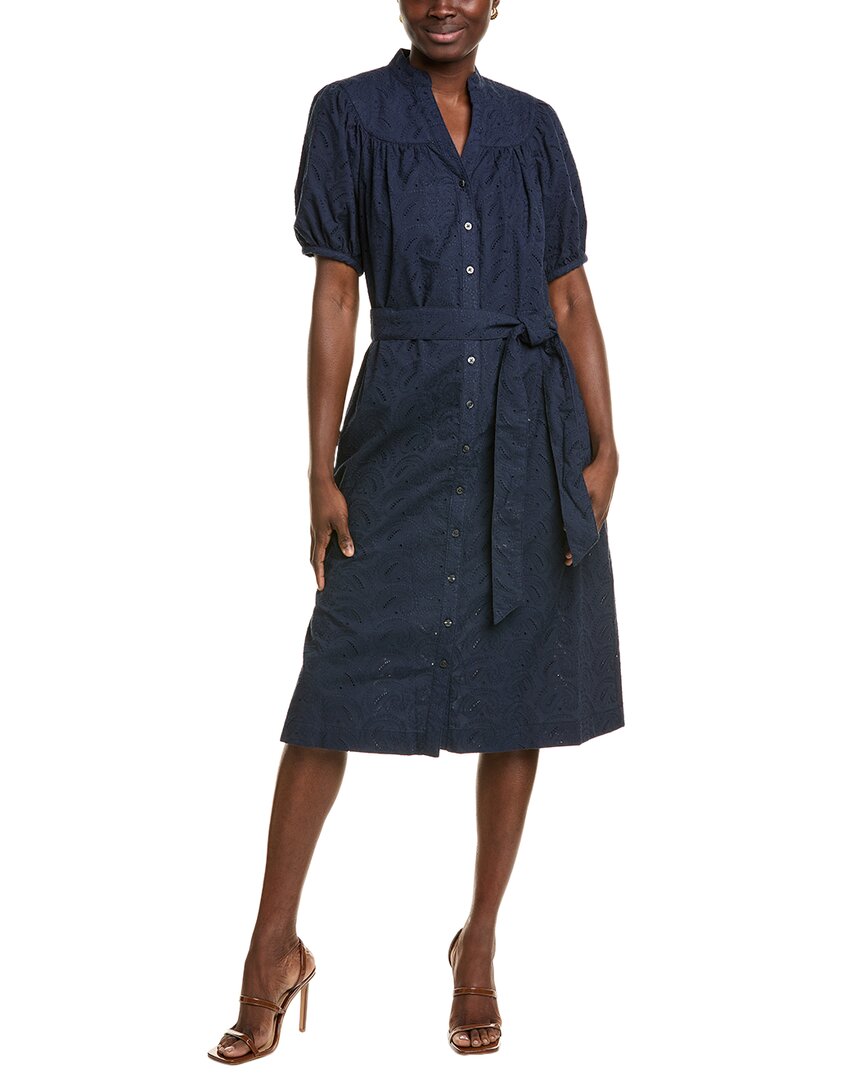 brooks brothers cotton eyelet dress Eyelet Belted Shirt Dress In Cotton