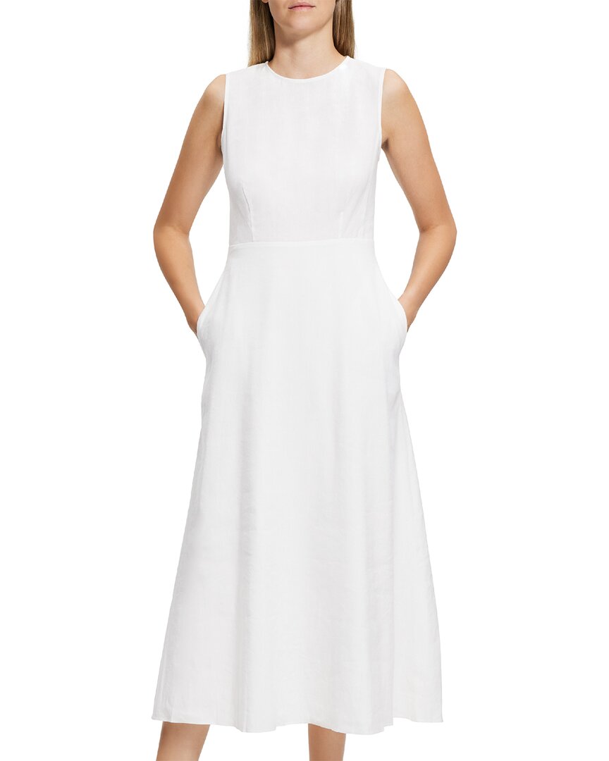 Theory Volume Dart Linen-Blend Dress – Bluefly