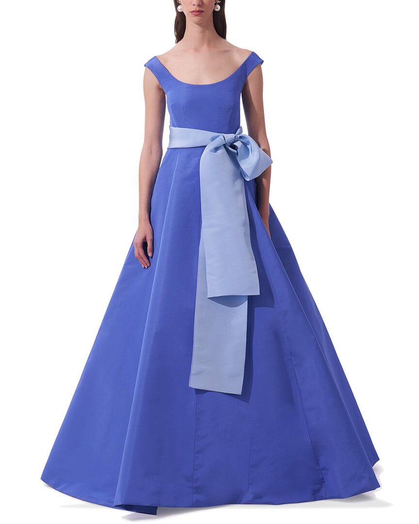 Carolina Herrera Scoop Neck Silk A-Line Gown Carolina Herrera Scoop Neck Silk A-Line Gown