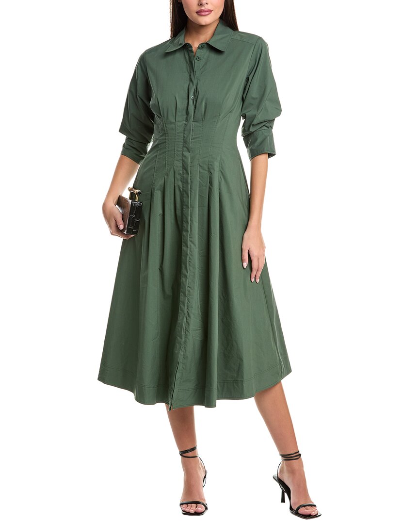 Simkhai Womens Jazz Pintuck Midi Dress, Xs, Green