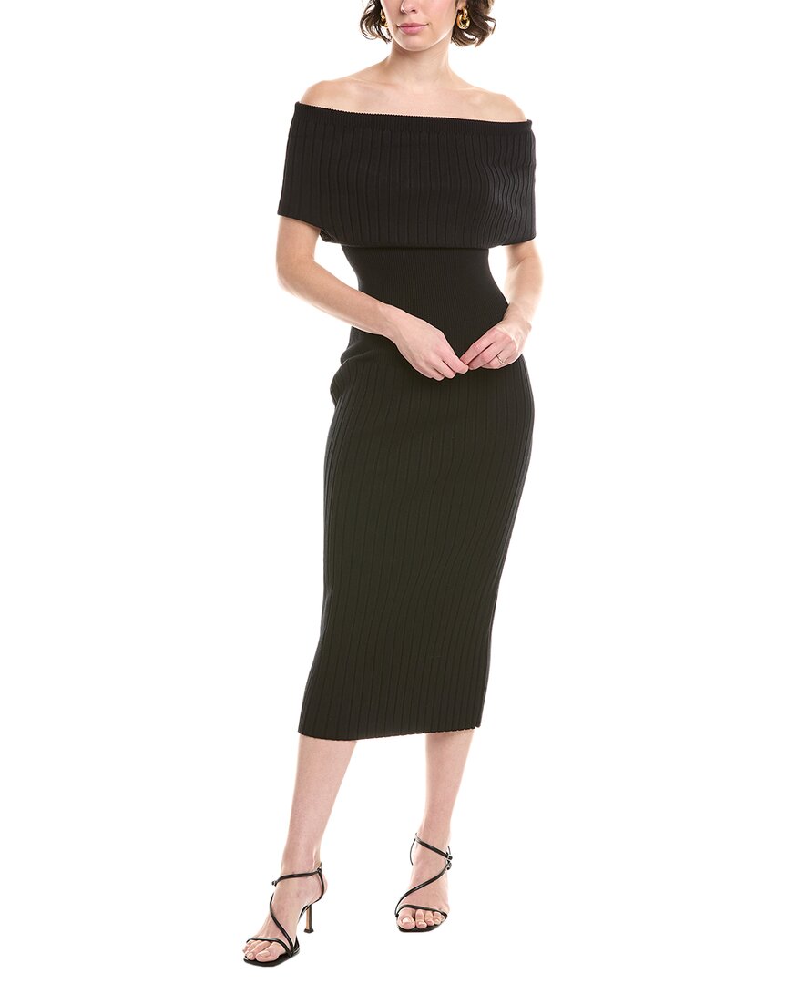 knit midi dress beige Crome rib knit dress main image 1