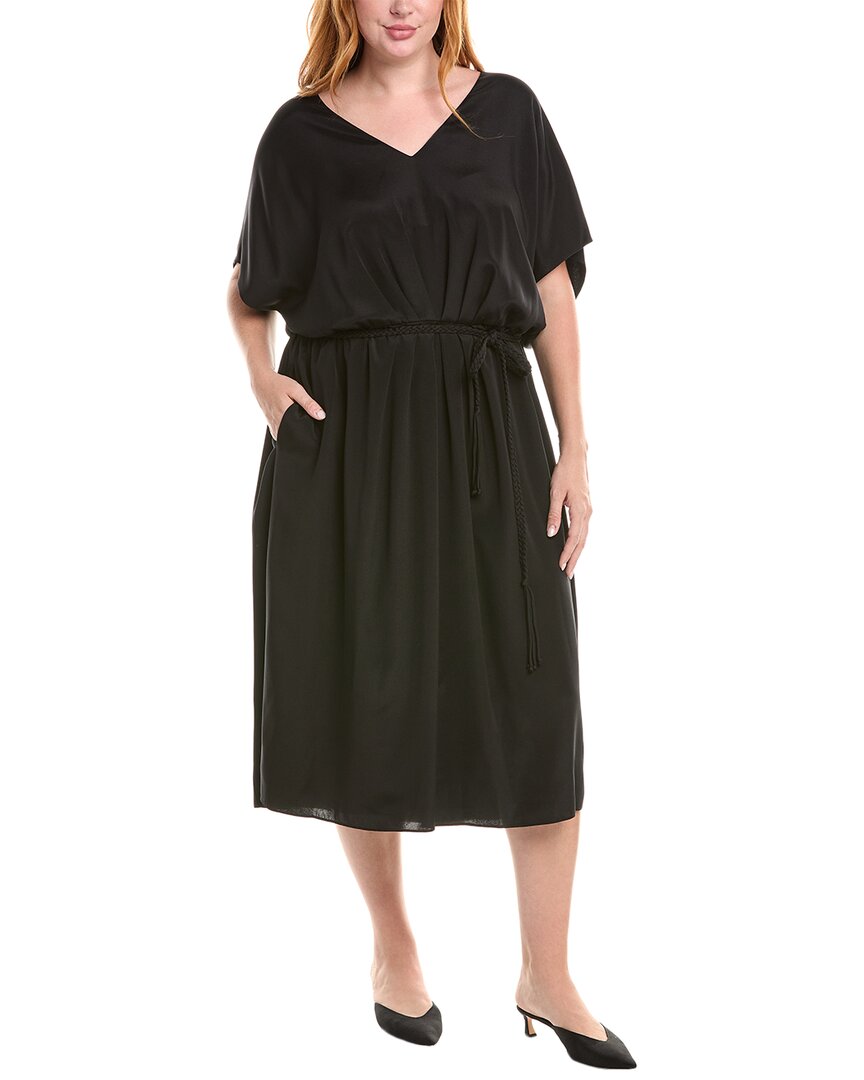 lafayette midi dress Lafayette 148 New York Plus Pleated Tie Waist Silk-Blend Midi Dress –  Bluefly