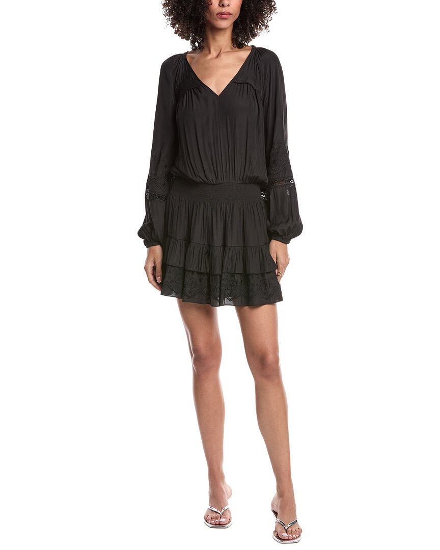 Ramy Brook Susan Smocked Mini Dress for Women in Black