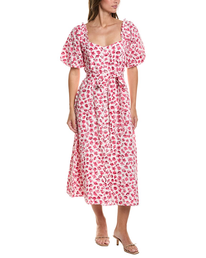 cece midi dress Puff Sleeve Sweetheart Neck Dress, Pink / Regular 0 (XS) Adrianna Papell Floral Jacquard size-6-9m The intricate broderie design LENGTH:63