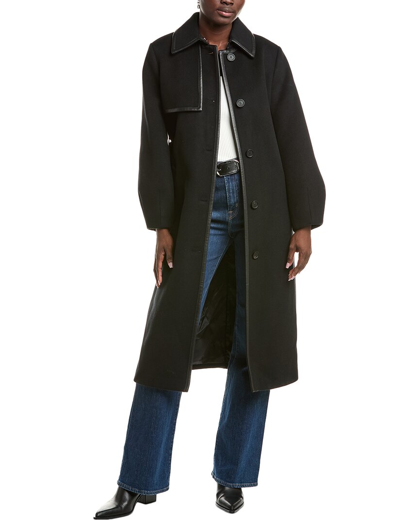 Mackage Zeva Leather-Trim Wool Trench Coat – Bluefly