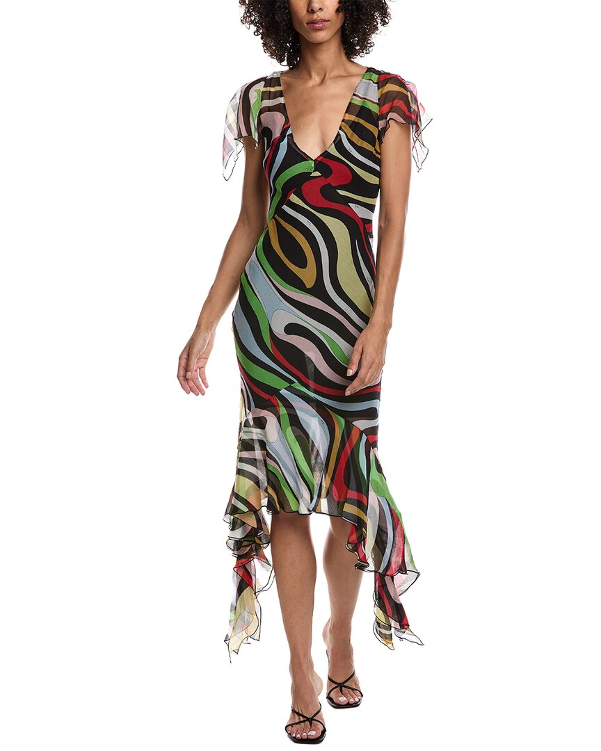 pucci silk dress Pucci Silk Midi Dress – Bluefly