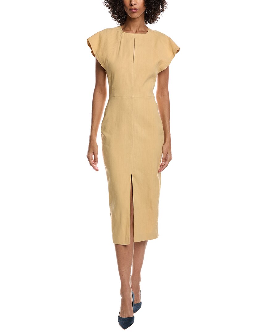 Isabel Marant | Mirna Hemp Blend Midi Dress | Women | Beige | 36 | Elastane Hemp Viscose