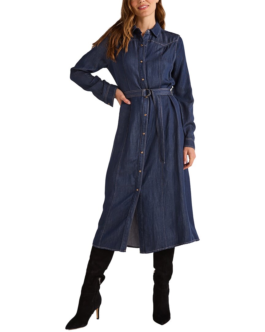 Bella Dahl Western Yoke Linen-Blend Midi Dress Bluefly Bella Dahl Western Yoke Linen-Blend Midi Dress Bluefly