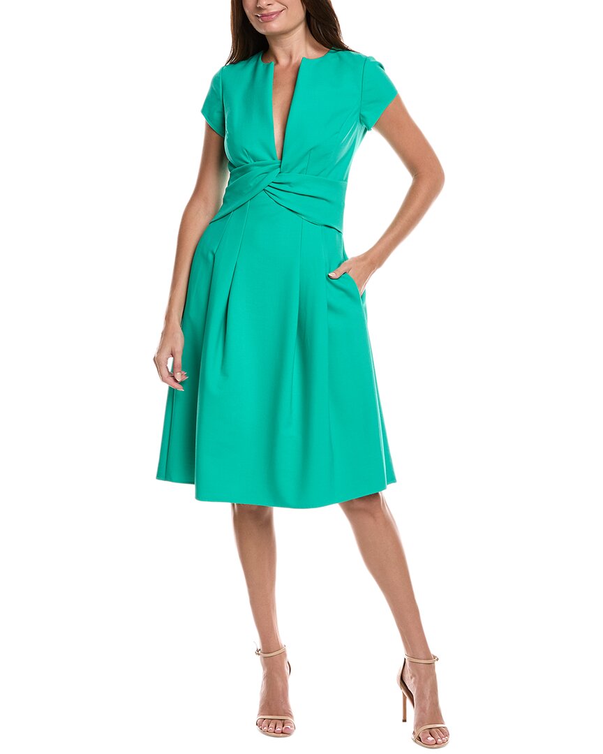 Oscar de La Renta Twisted Front Midi Dress Oscar de La Renta Twisted Front Midi Dress