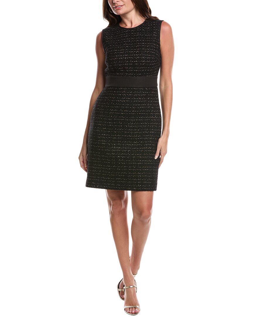 metallic tweed dress St. John Sleeveless Metallic Bouclétte Tweed Dress - Black