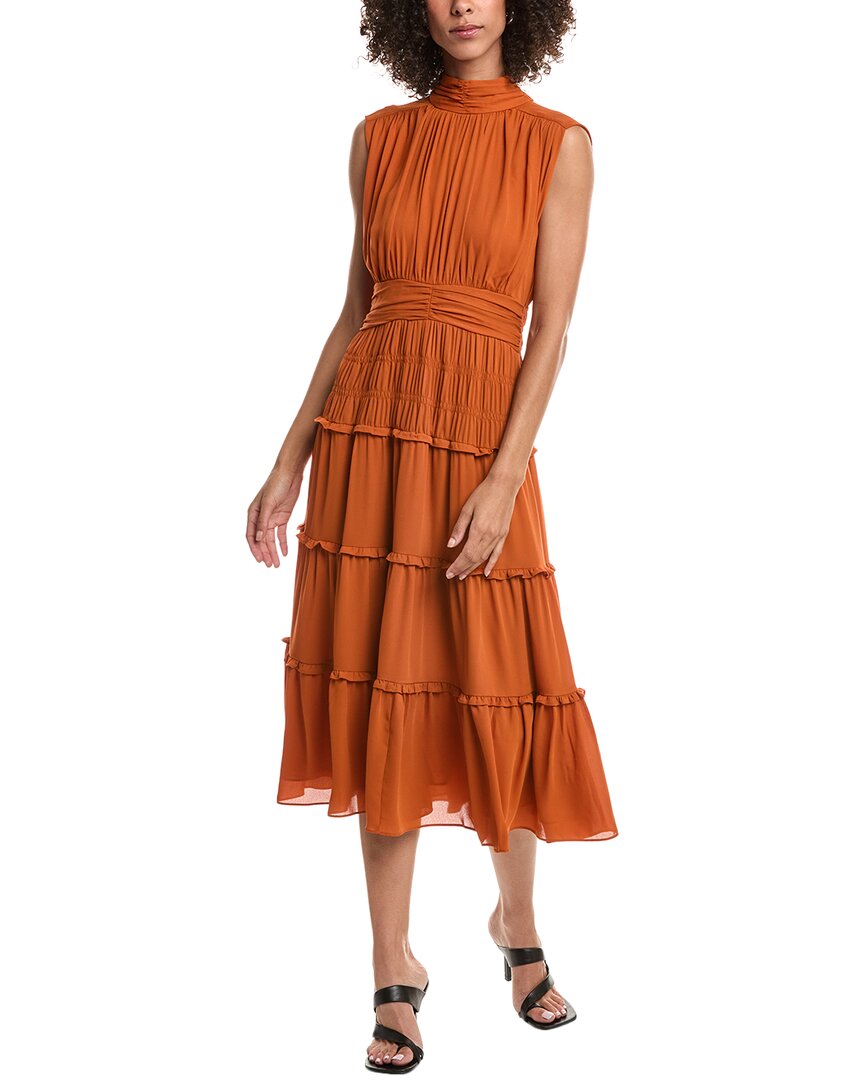 open lace back dress Derek Lam Orange, Red, & Pink Floral Single Shoulder Tiered Dress 6 –  Genuine Design