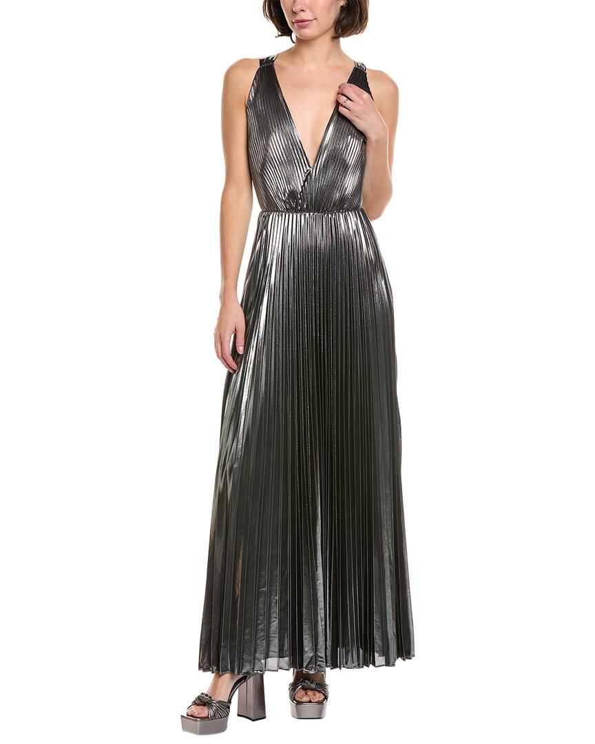 Milly Oria Pleated Lame Dress