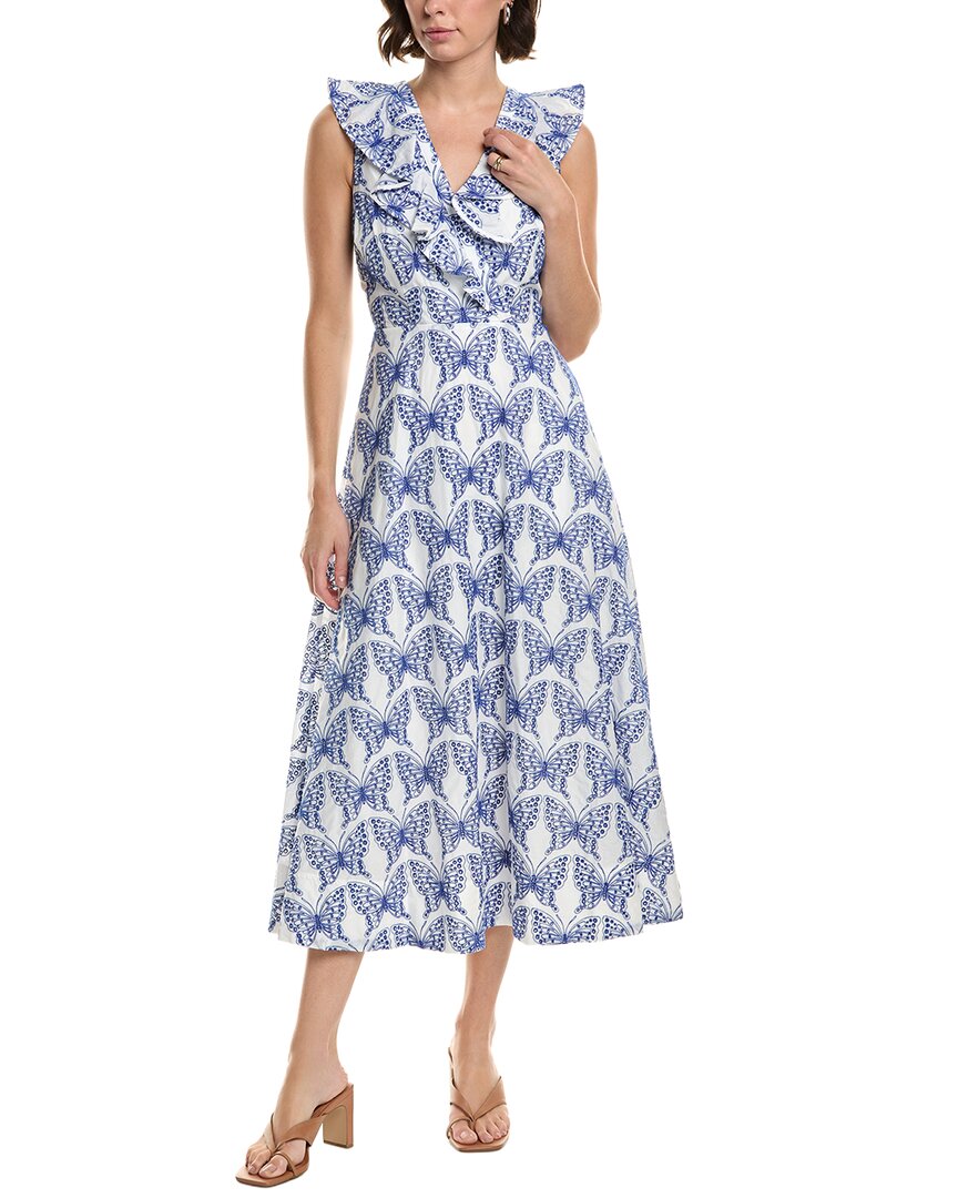 Milly Womens Butterfly Eyelet Dress, 0, Blue