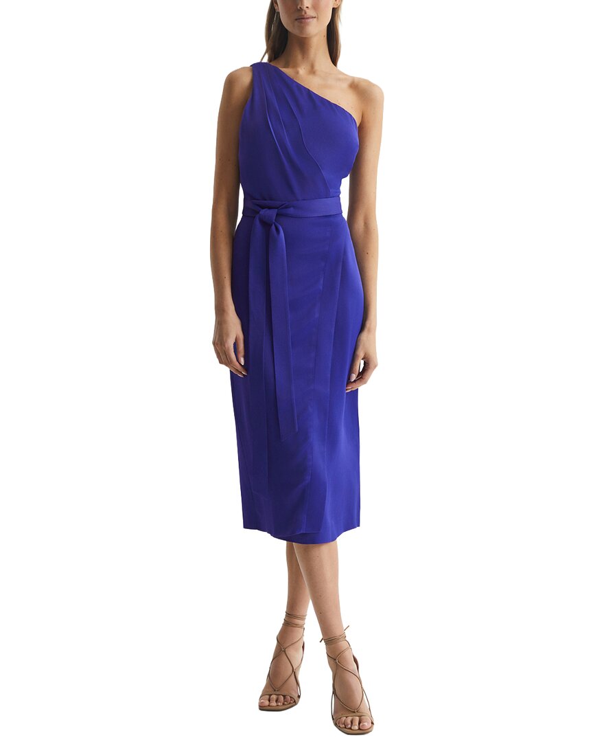 Reiss Flora Satin One Shoulder Dress