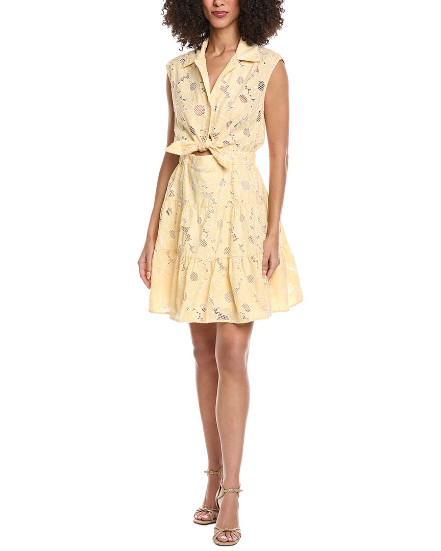 sandro dress mini Floral-Embroidered - Yellow Sandro’s Lyssandra dress is Pants Size:36 L Shakira's Fun Little Black #madison-red-suede