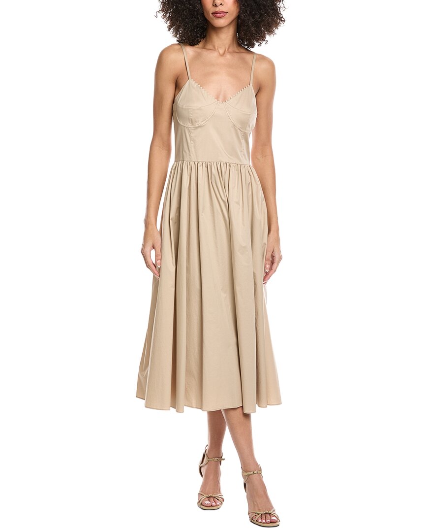 Sandro Cotton-Blend Midi Dress - Beige
