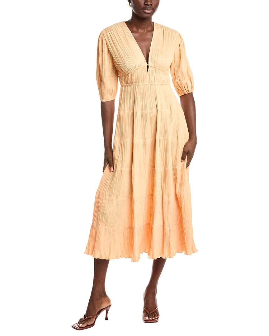 Maje Women's Pleated Maxi Dress - Pale Orange - Size 8