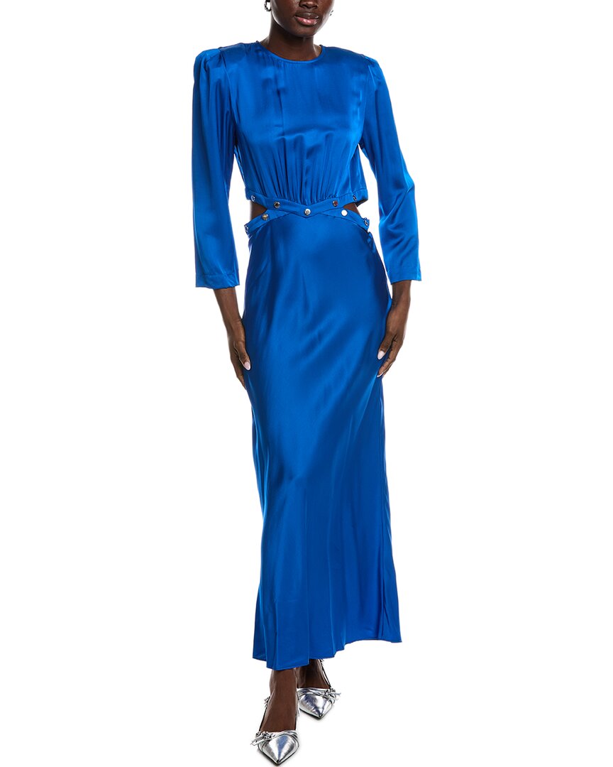 sandro maxi dresses Sandro Eleganzia Cutout Satin Finish Maxi Dress