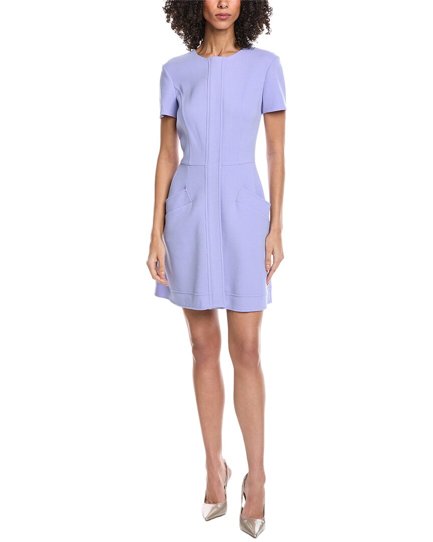wool shift dress Oscar de La Renta Zip Front Silk-Lined Wool-Blend Shift Dress