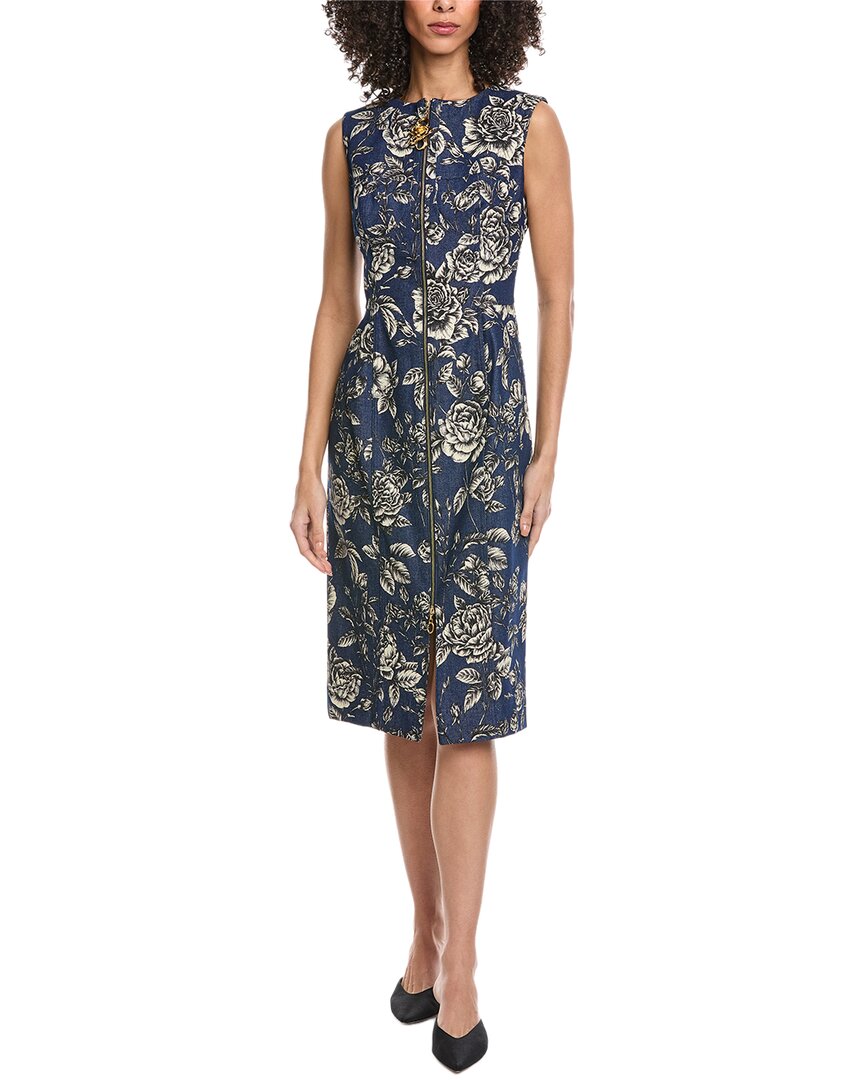 Oscar de La Renta Rose Printed Midi Dress
