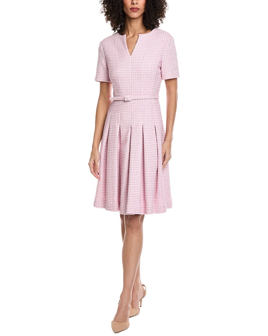 Oscar de La Renta Small Lurex Check Tweed A-Line Dress