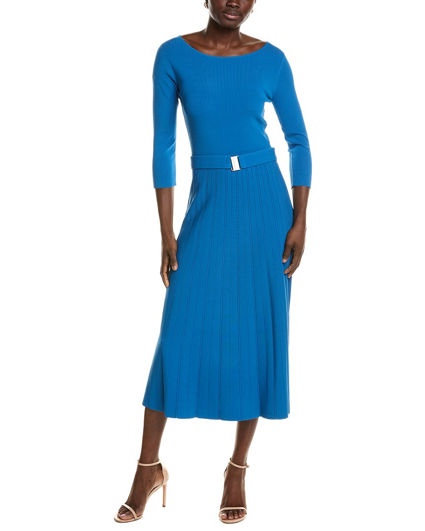 tahari blue dress Elie womens The Sumner Sweater Dress, xs, Blue, Women's 31% COTTON Easy Elegance Cobalt Blue skimming fit that feels Color:Champange
