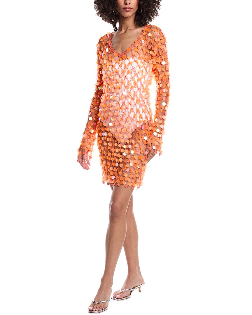 sequin crochet mini dress RESORT LIVING SEQUIN CROCHET MINI DRESS  AKIRA