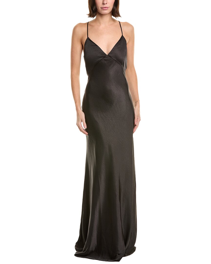 grey cami dress Milly womens Addie Satin Dress, 10, Black, Women's Midi Dress Small-X-Large