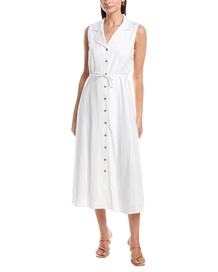 jones new york linen dress Jones New York Women's Blue Abstract Linen Button-Side Dress Petite Size PS