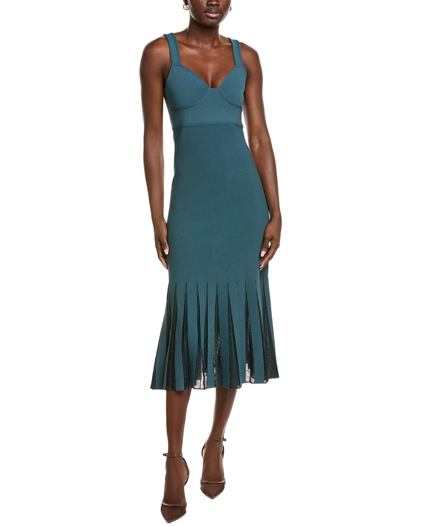 st john knit dresses St. Stretch Viscose Dress with Sheer Pleats size:4-5 Expertly tailored skirts COLOR--Green-Vert Eliza J Floral Halter
