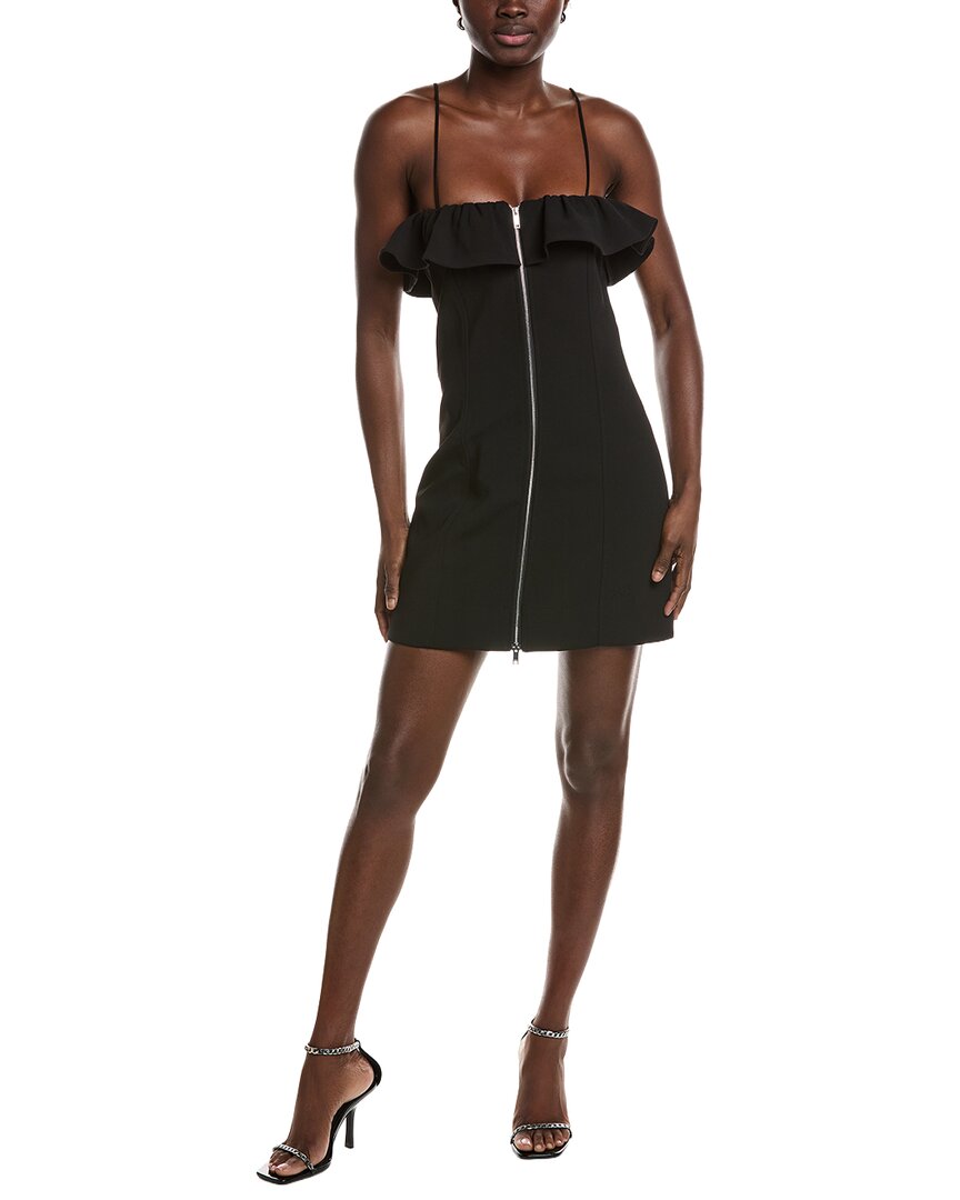 Ganni Bonded Crepe Strap Mini Dress