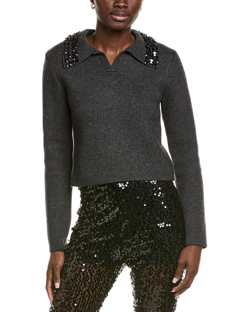 トップス Endless Made Endless Rose Jewel Trim Collared Wool-Blend Sweater – Bluefly