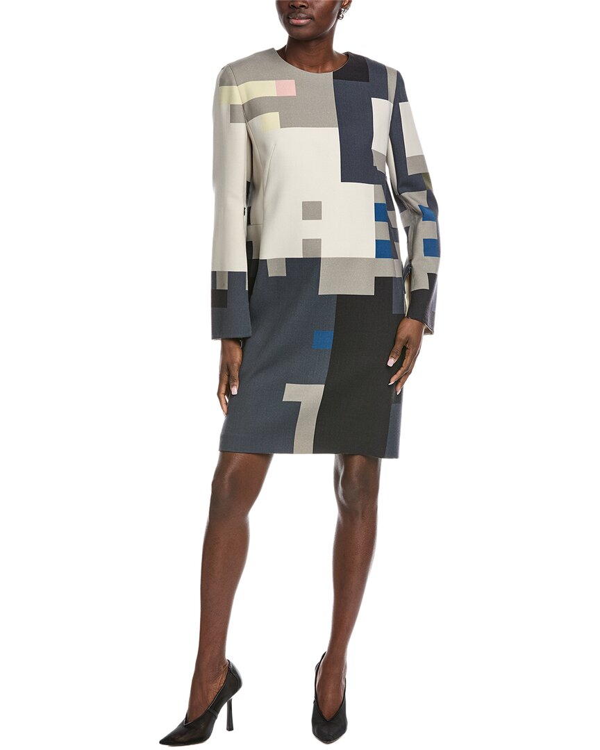 Wool Double Face Novemberday Printed Sheath Dress multicolor / 4 Wool Double Face Novemberday Printed Sheath Dress multicolor / 4