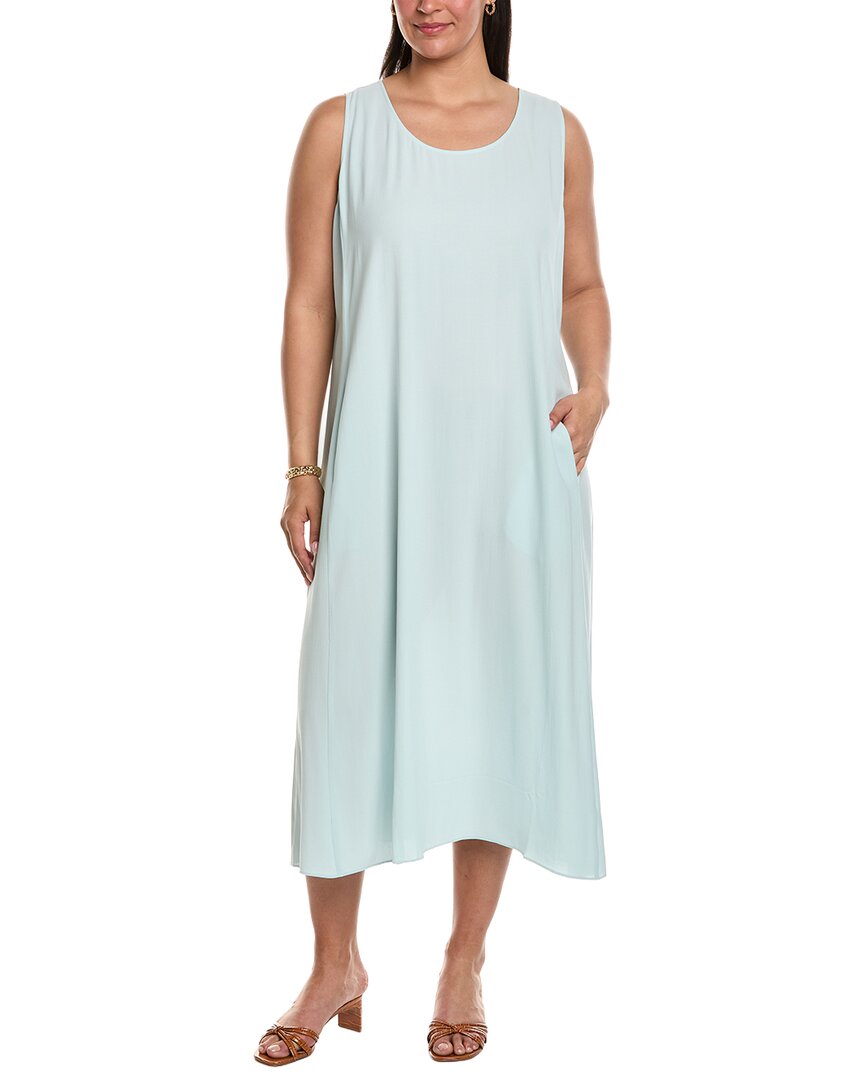 eileen fisher dress Silk Scoop Neck Midi - Clearwater The approximately 36 organic cotton Black Stripe Contrast Midi size:42