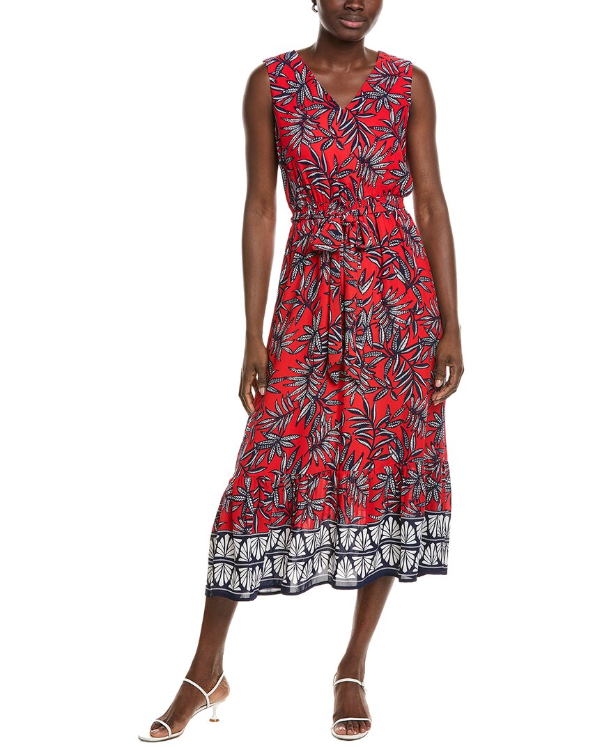 Jones New York V-Neck Sleeveless Smocked Waist Midi Dress Bluefly Jones New York V-Neck Sleeveless Smocked Waist Midi Dress Bluefly