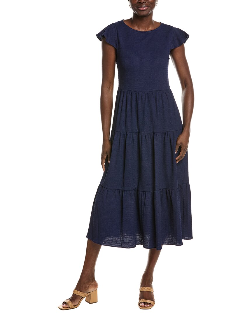 Jones New York Flutter Sleeve Tiered Midi Dress – Bluefly