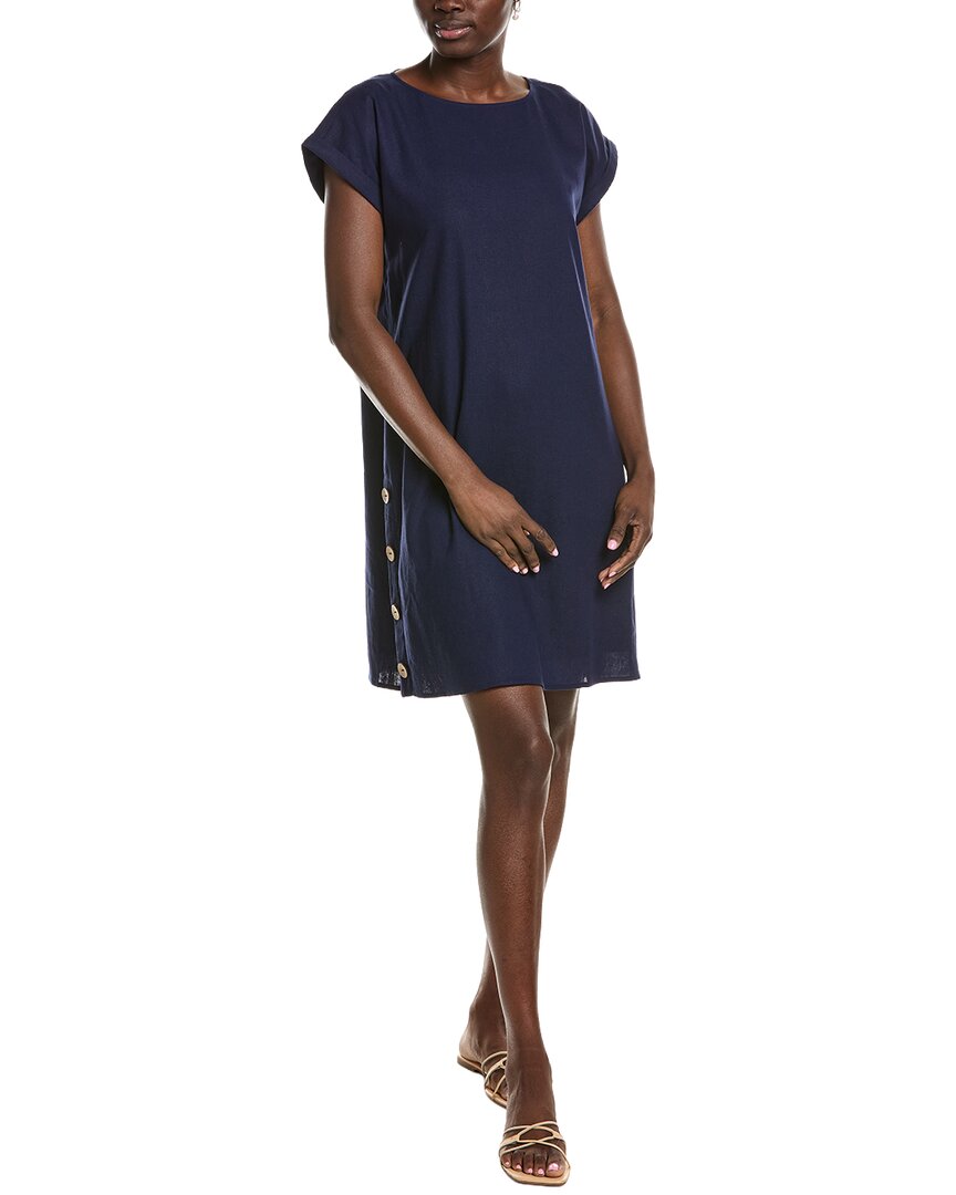 Jones New York Short Sleeve Linen-Blend Swing Dress – Bluefly