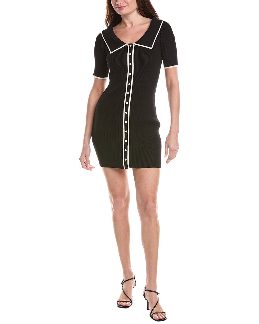 House of Harlow 1960 Jackie Shoulder Tipped Mini Dress - Black