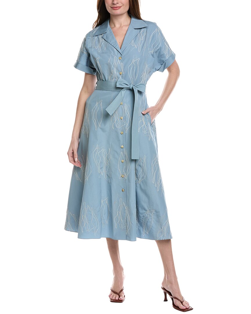 Lafayette 148 New York Embroidered Notch Lapel Shirtdress – Bluefly