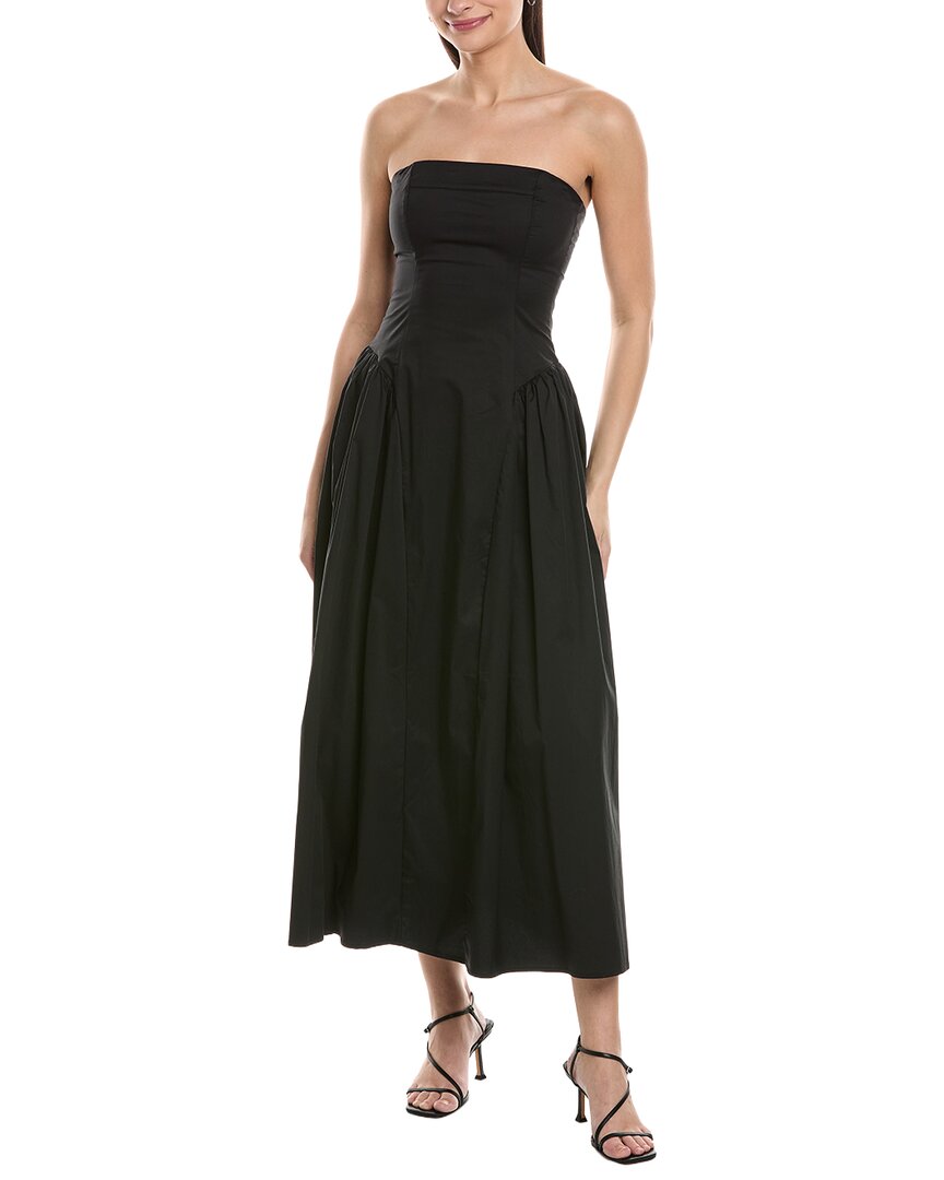 WeWoreWhat Strapless Corset Ruched Dress in Black