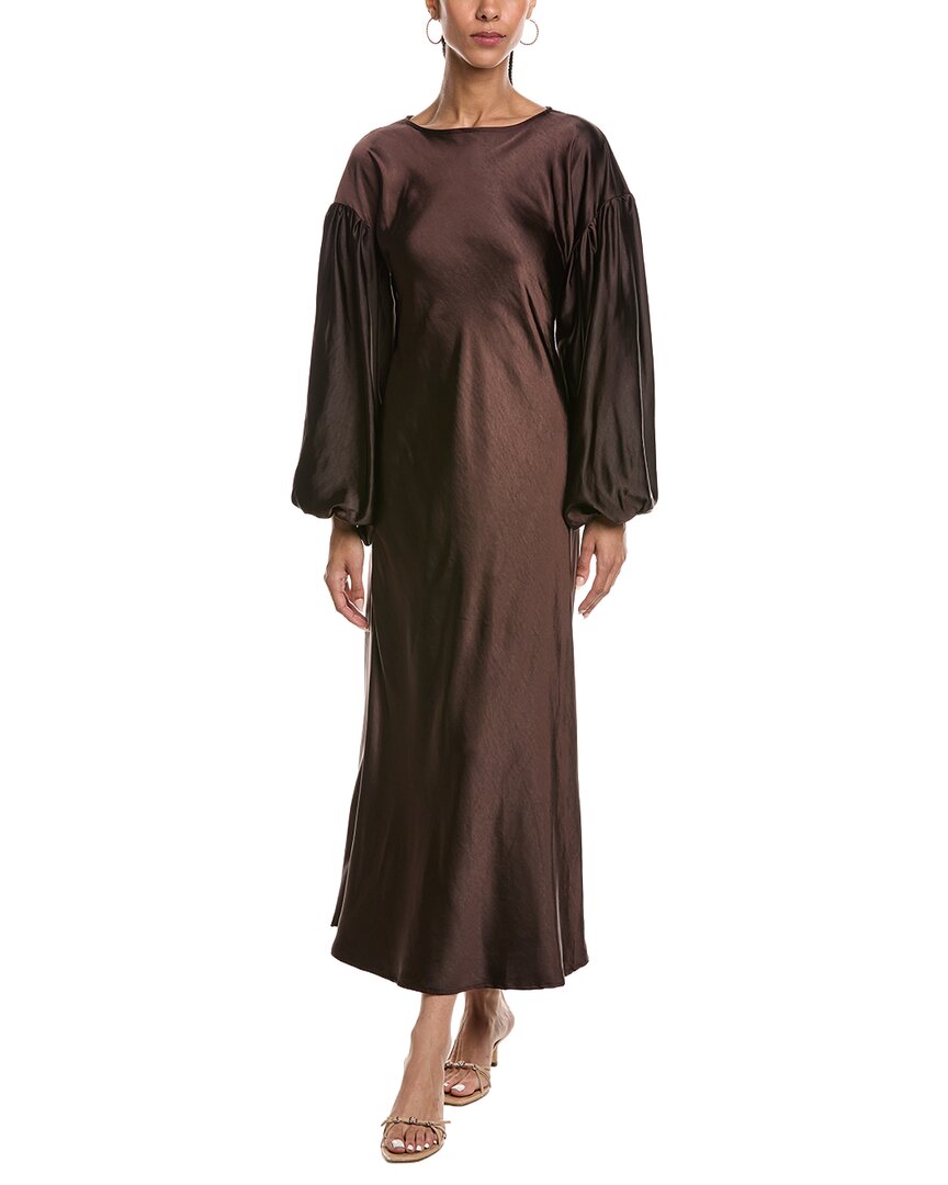 balloon sleeve maxi dress WeWoreWhat Loeffler Randall Women's Leonie burgundy dresses The striking balloon sleeves Size:X-Large/17-17.5 Neck/36-37 Sleeve