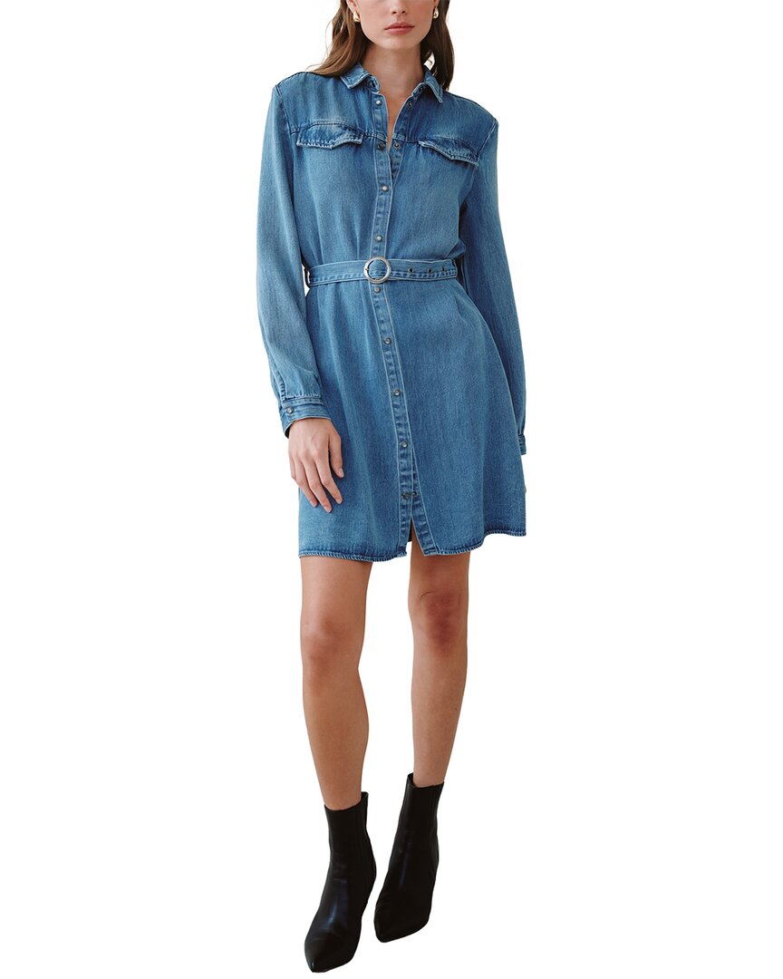 Flap Pocket Belted Shirt Dress