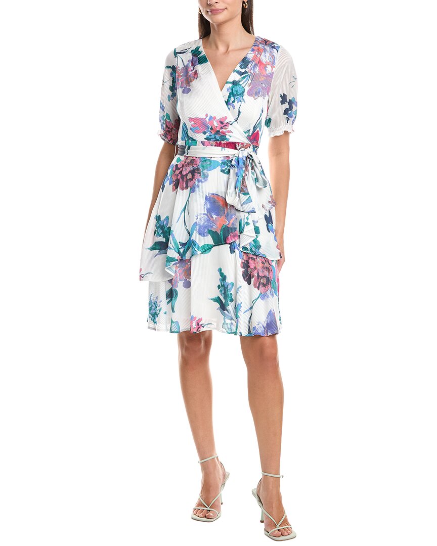 dress in asl Tahari Asl Short Sleeve Mini Dress, White / 4