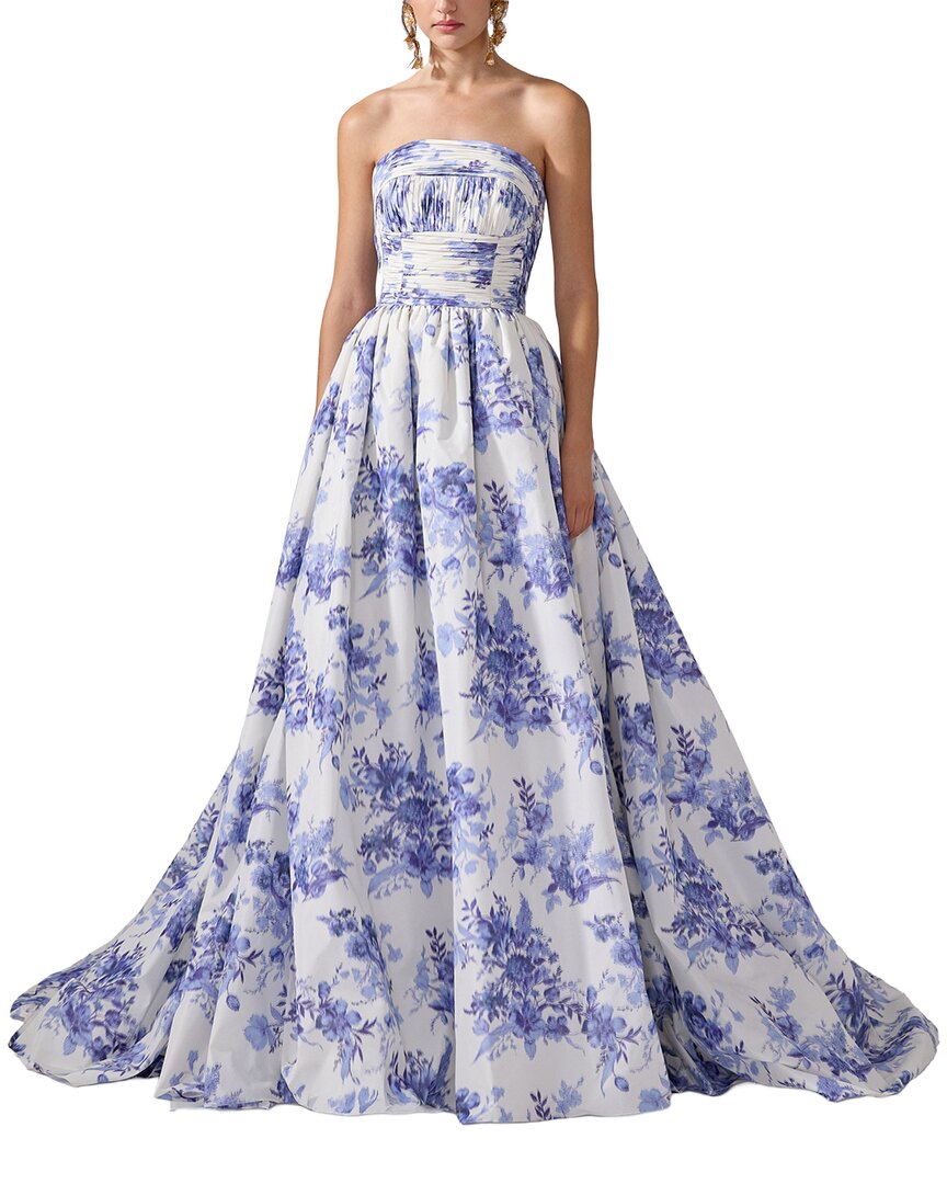 carolina herrera evening dresses Strapless Gathered Bodice Ball Gown Color:As Photo(LIGHT SKY BLUE) neutral dress Brown Satin A-line Sweetheart Part of the Resort