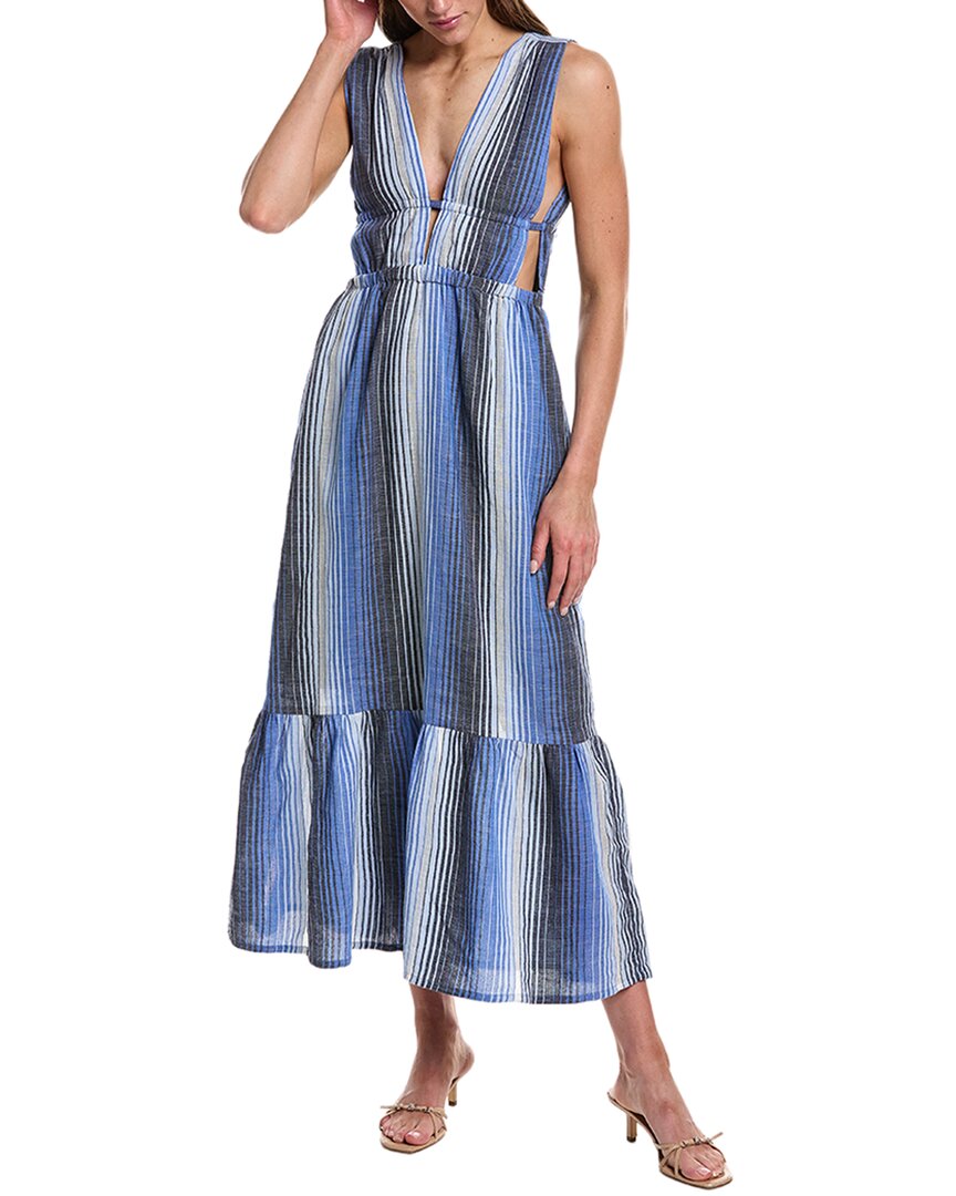 lemlem maxi dress lemlem Leila Plunge Dress in Eshe Blue