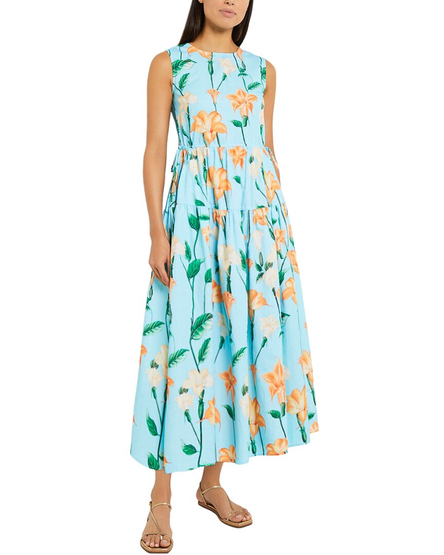 misook dresses Fit & Flare Lined Laced Mixed Media Midi Dress Black / S