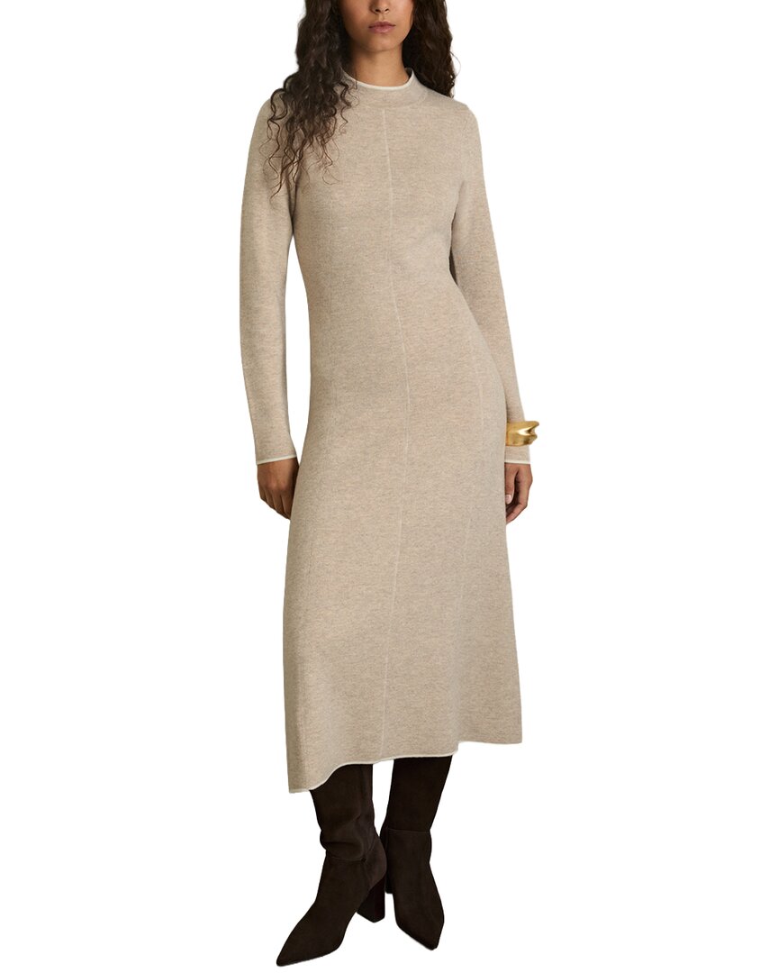 reiss knit dress Reiss Round Neck Ribbed Midi Dress in Navy