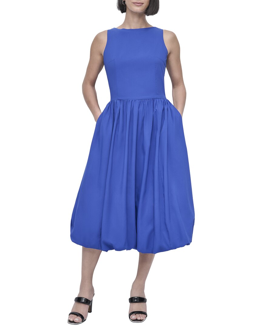 DKNY Women's Sleeveless Boat-Neck Midi Dress - Atlantic Blue
